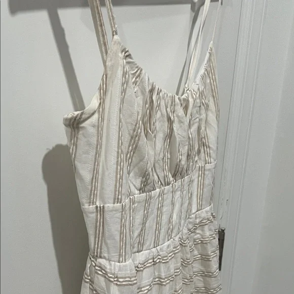 Altar'd State Cream and Tan Striped Boho Maxi‎ Dress Size XS - Picture 4 of 9